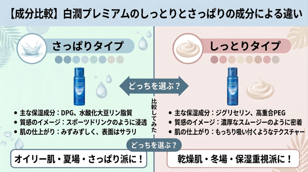 白潤プてミアム成分比較による違い