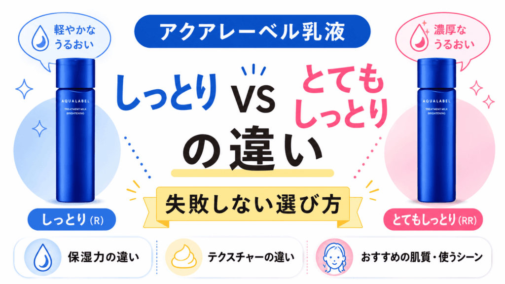アクアレーベル乳液しっとりとてもしっとり違い