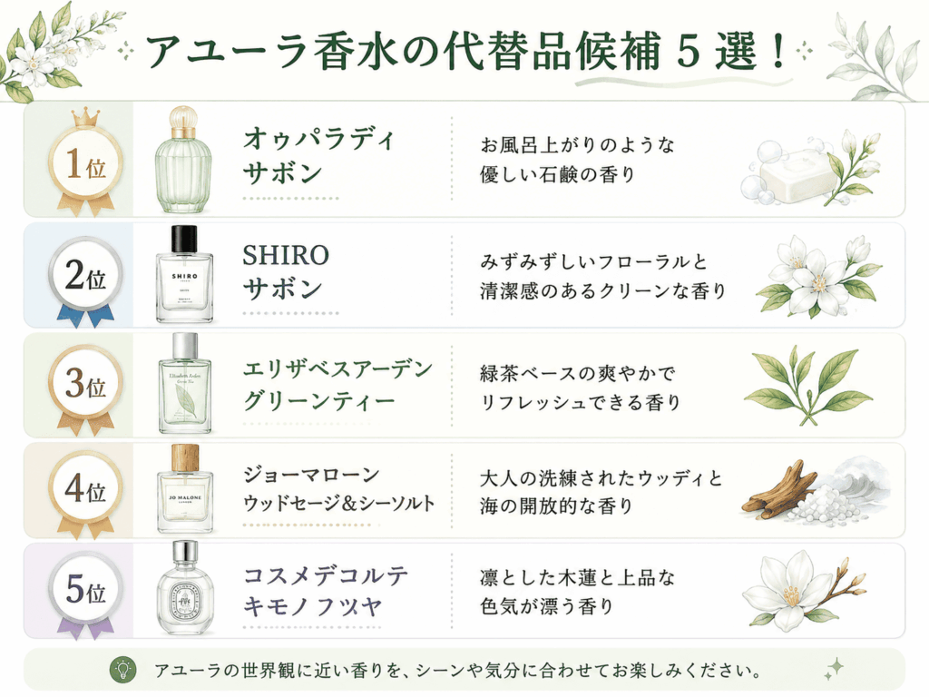 アユーラ香水の代替品候補５選