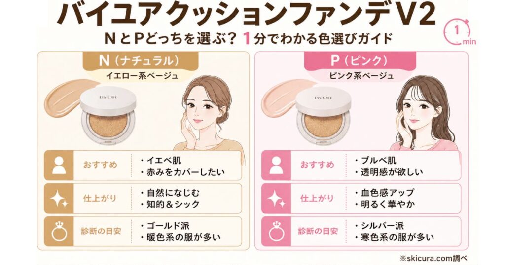 バイユア クッションファンデV2 色選びで迷ったら?失敗しない「21番」基準の選び方ガイド