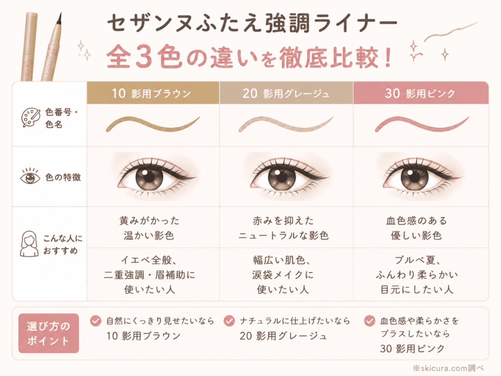 セザンヌふたえ強調ライナーの違い！涙袋にも