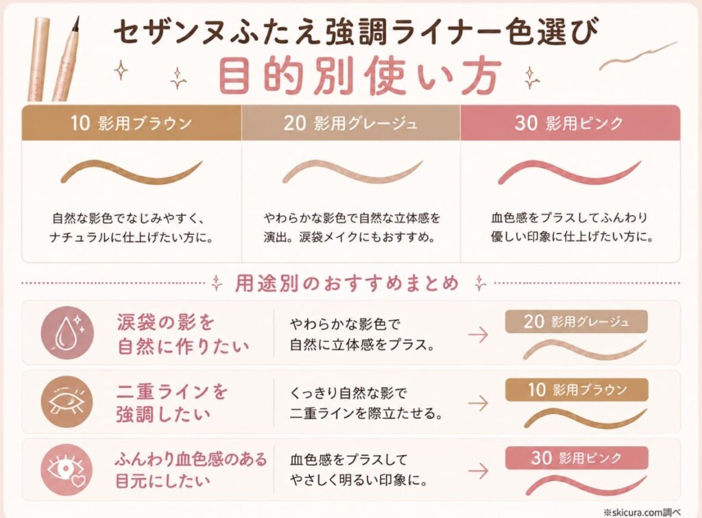 セザンヌふたえ強調ライナーの目的別選び方