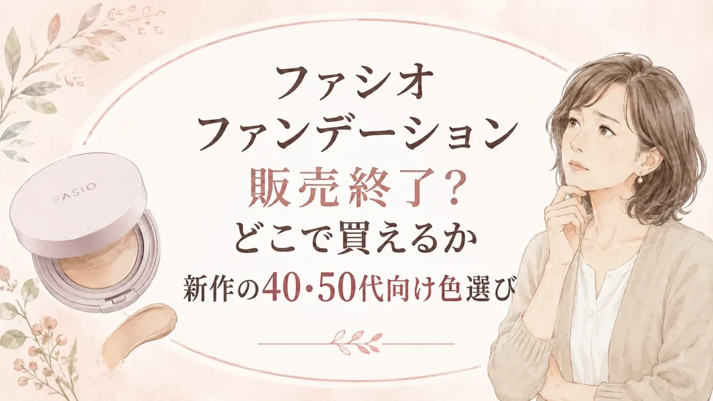 ファシオファンデーションが販売終了？どこで買えるか新作の40・50代向け色選び