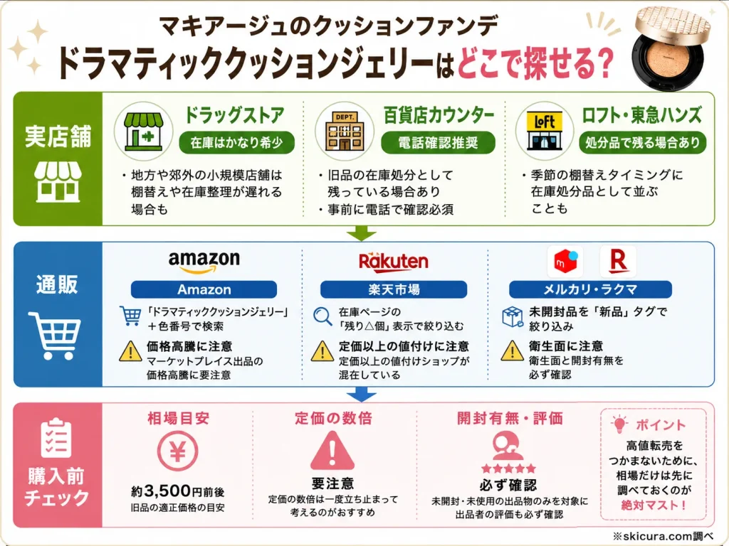 まだ買える?マキアージュクッションファンデの在庫状況とどこに売ってるか販売店を調査