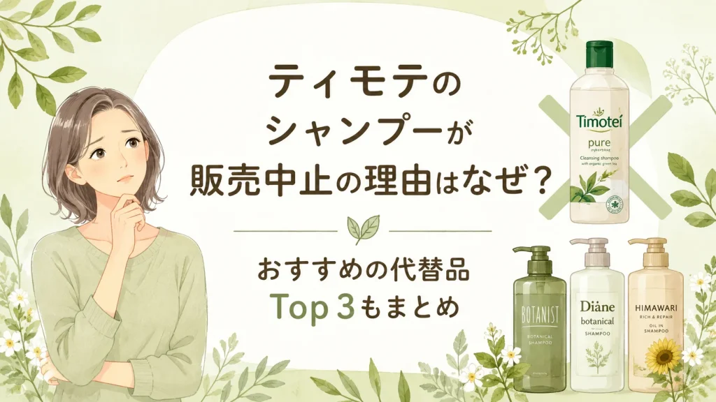 ティモテ販売中止理由はなぜ？マツキヨから消えたピュアの現在と代替品３選