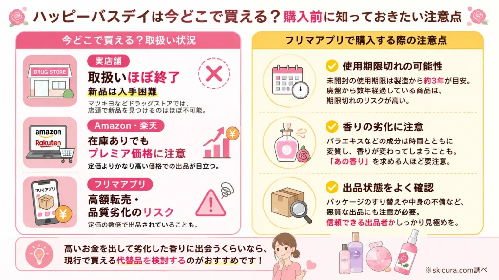 ハッピーバスデイはどこで買える？取扱店と通販の在庫状況を調査