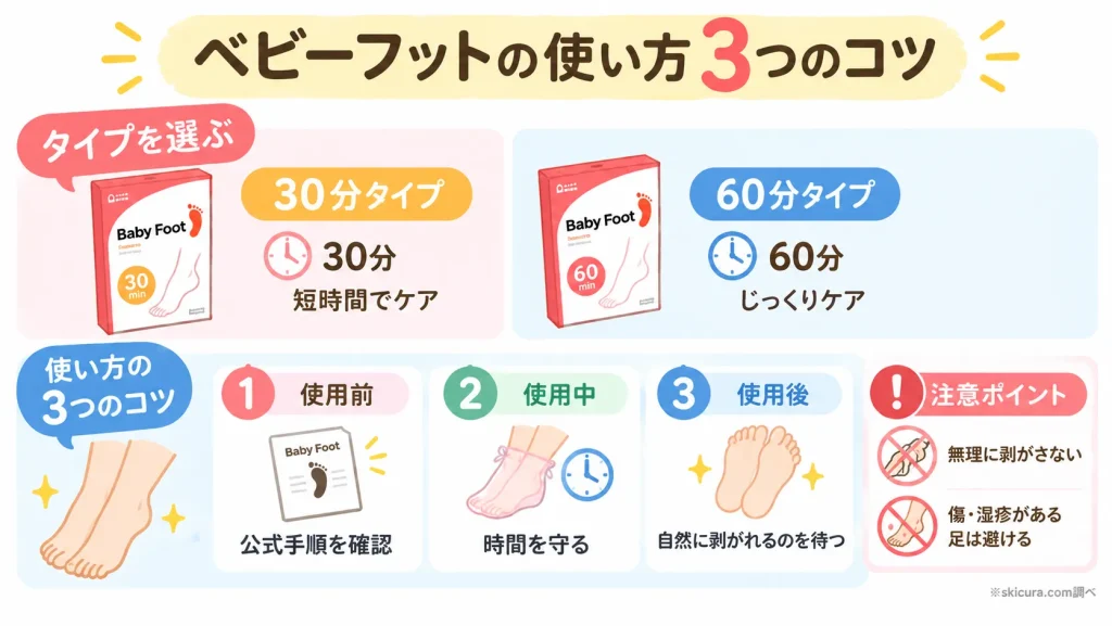 ベビーフットで「剥けない」を防ぐ!きれいにズルむけする使い方のコツ